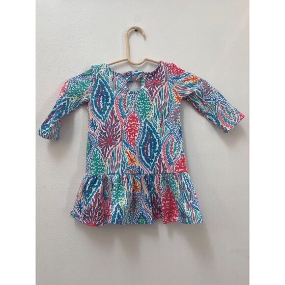 Lilly Pulitzer Girls XS (2-3) Let Minnow Multicolor Cotton Blend Long Sleeve Pep - Picture 5 of 5
